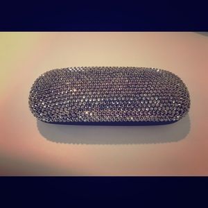 Crystal studded eye glass case